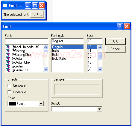 演示FontDialog类