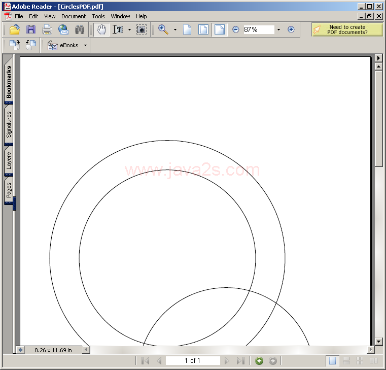 Using PdfContentByte to draw Circles