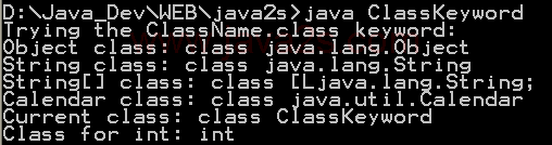 Show the class keyword and getClass() method in action
