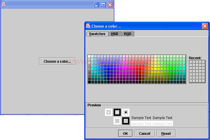 JColorChooser demo