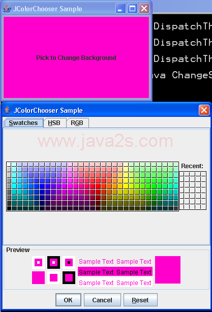 ColorChooser Sample 1