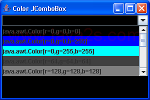 Color ComboBox: ComboBoxEditor Demo