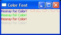 Demonstrates how to draw text in colors