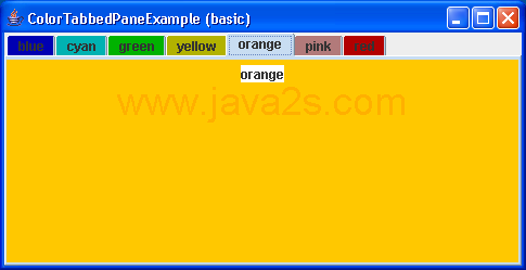 Color TabbedPane Example 2