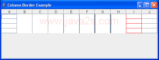 Column Border Table Example