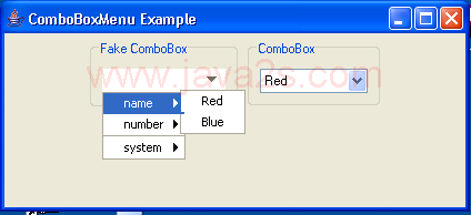 ComboBox Menu Example