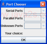 Open a serial port using Java Communications