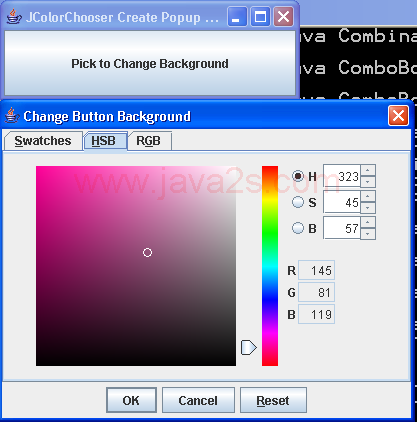 Create Color Sample Popup