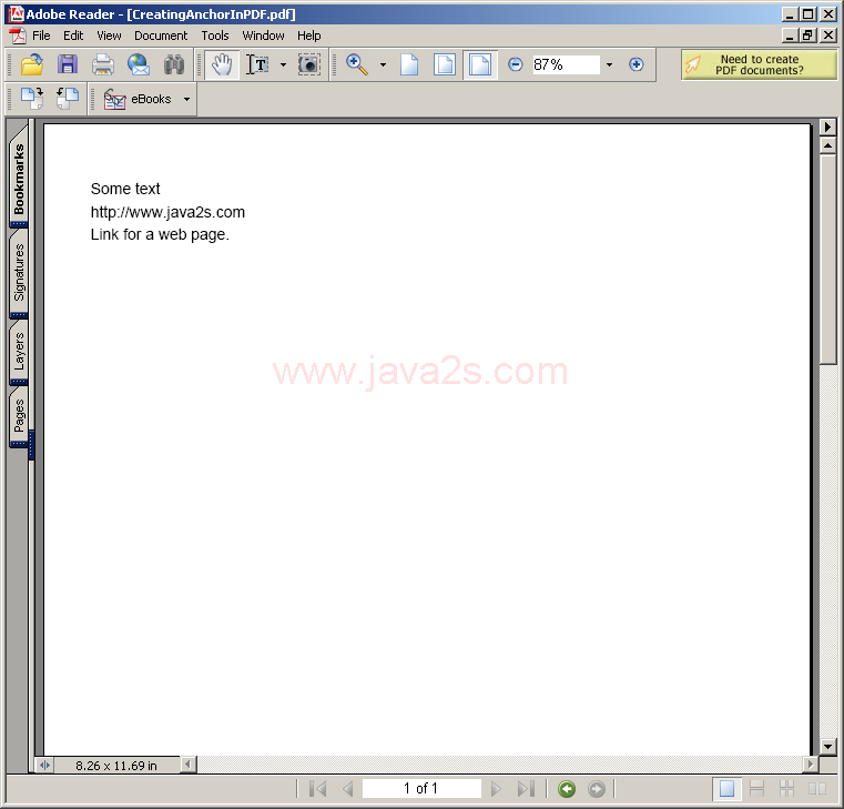 Creating Anchor In PDF