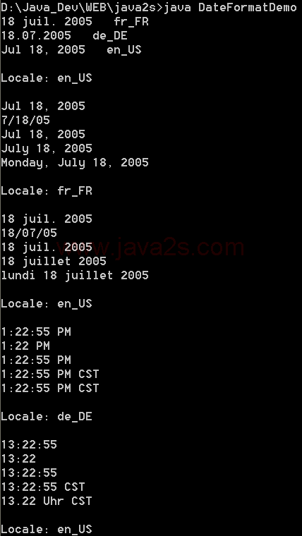 Java I18N: Format : Date Format