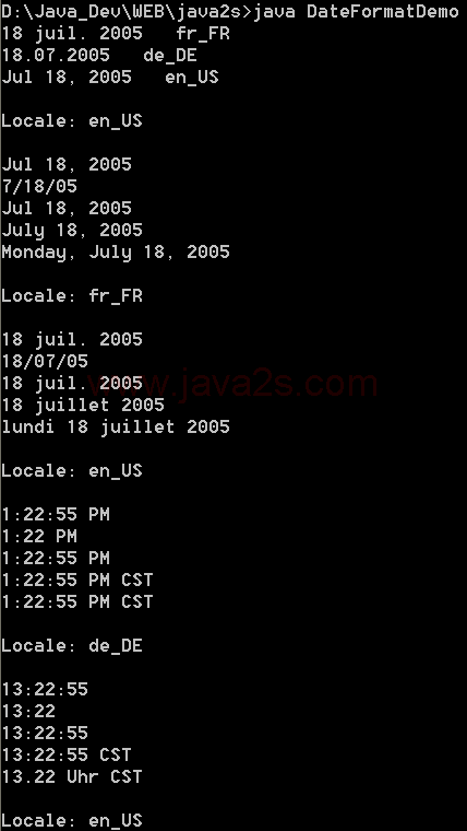 Date Format with Locale