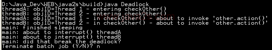 Performing deadlock detection programmatically within the application using the java.lang.management API