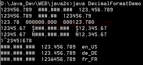 Decimal Format with different Symbols