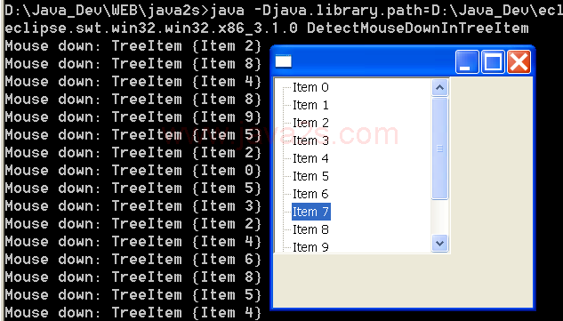 Detect Mouse Down In SWT Tree Item