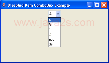 Disabled ComboBox Example