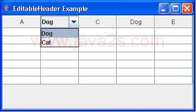 Editable Header Table Example 2