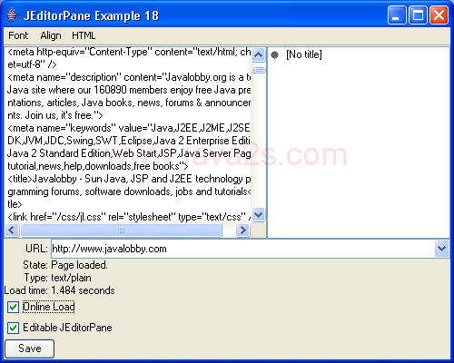 JEditorPane Example 18