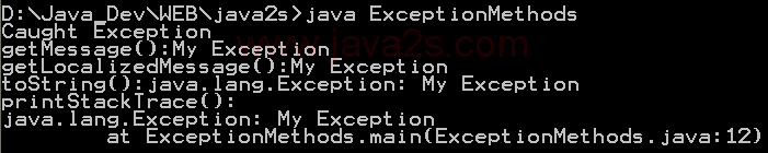 Demonstrating the Exception Methods