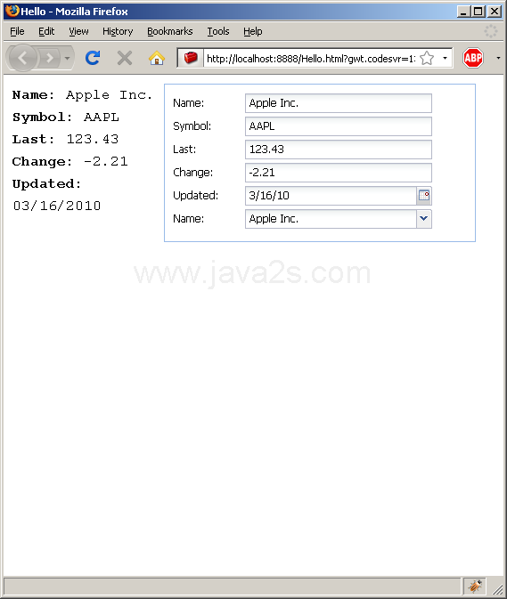 Basic data binding (Ext GWT)