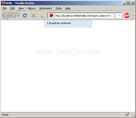 CenterLayout Example (Ext GWT)