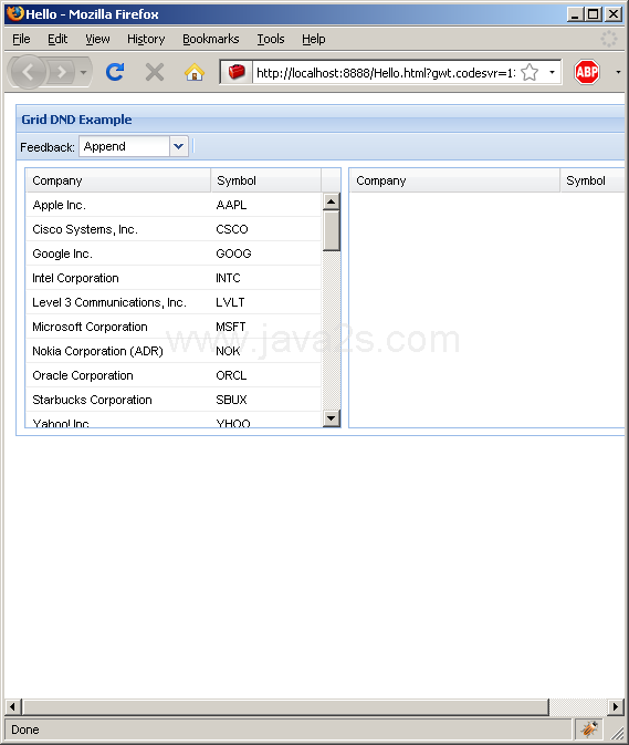 Drag and drop between grids (Ext GWT)