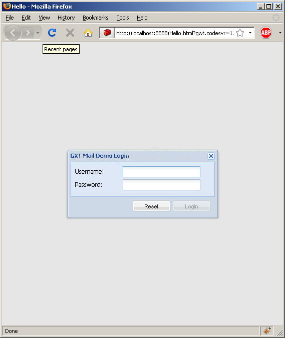 Login dialog (Ext GWT)