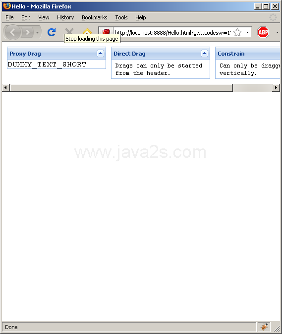 Set Draggable for the header (Ext GWT)