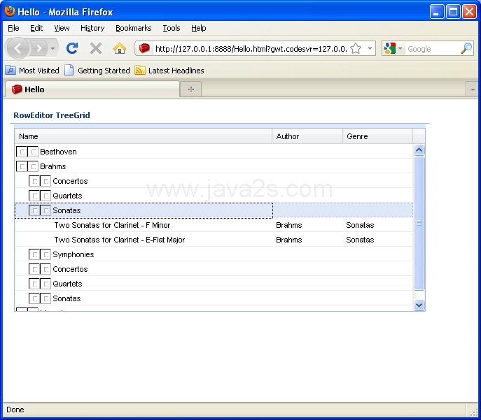 TreeGrid with Row Editor (Ext GWT)