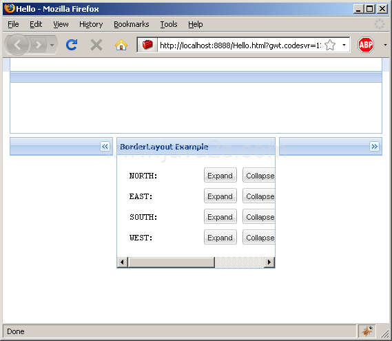 Using FlexTable to layout buttons (Ext GWT)