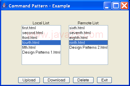 Command Pattern - Example: FTP GUI