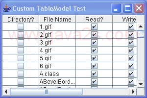 Custom table model, File data based Model
