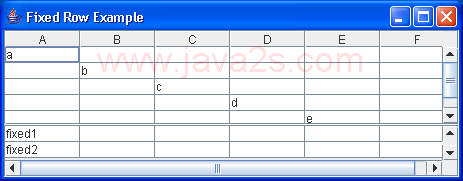 Fixed Table Row Example