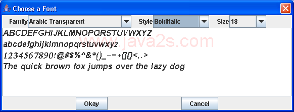 Font Chooser extends javax.swing.JDialog