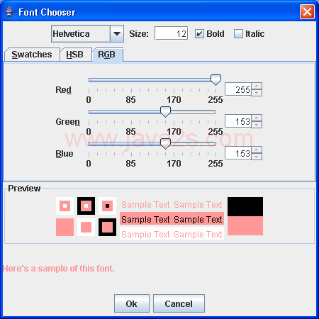 FontChooser dialog