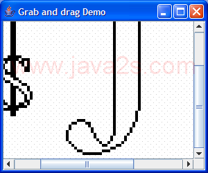 Grab and Drag image scroll label