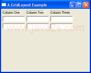 GridLayout Example 2