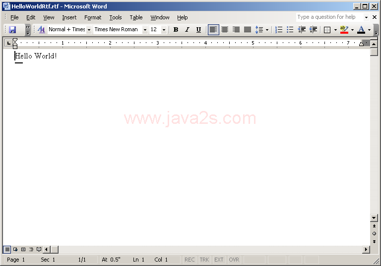 HelloWorld Rtf