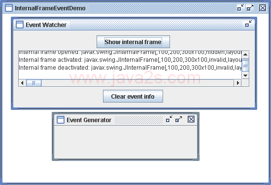 Implements InternalFrameListener