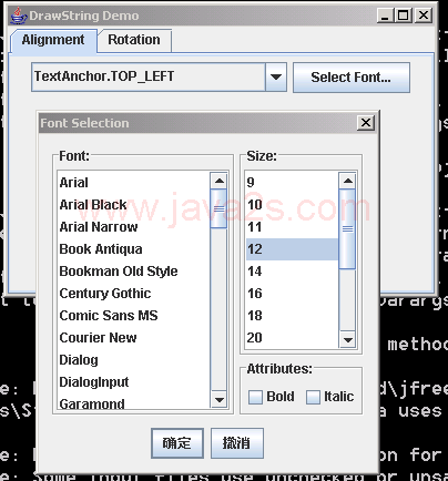 JFreeChart: Font Dialog