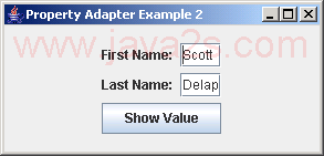 JGoodies Binding: Property Adapter Example 2