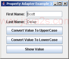 JGoodies Binding: Property Adapter Example 3