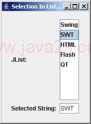 JGoodies Binding: Selection In List Model Example