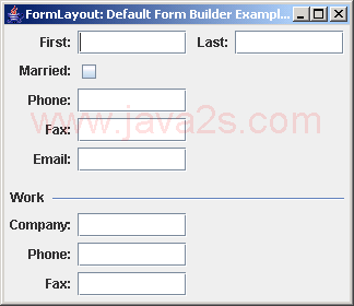 FormLayout: Default Form Builder Example 1