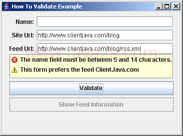 Validation How to Example