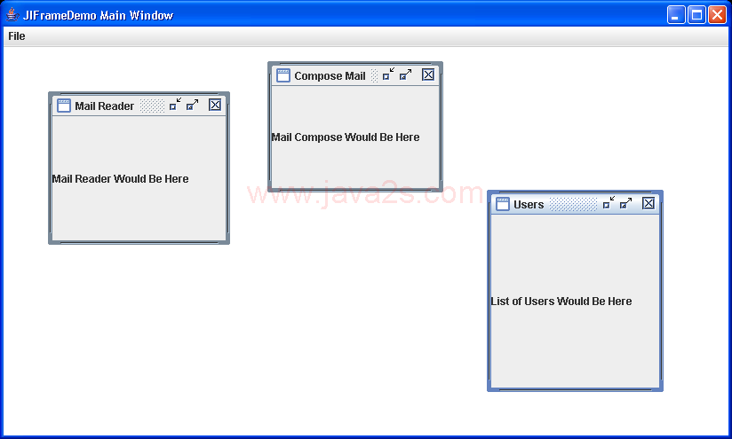 Internal Frames Demo