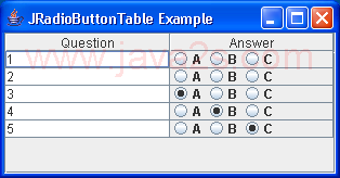 RadioButton Table Example 2