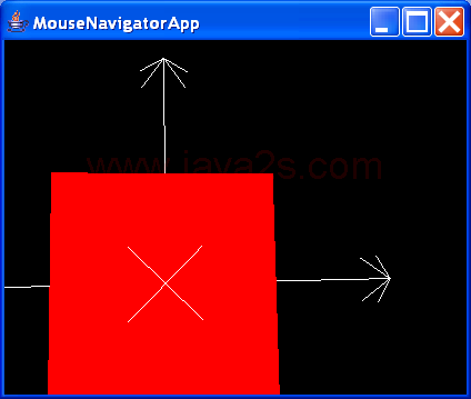 MouseNavigatorApp renders a single, interactively rotatable, traslatable, and zoomable ColorCube object