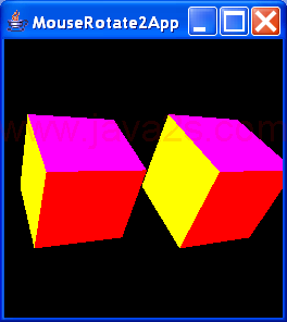 MouseRotate2App renders a single, interactively rotatable cube