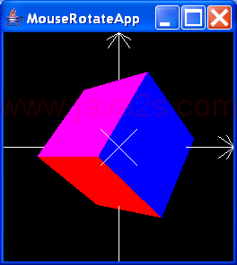 MouseRotateApp renders a single, interactively rotatable cube
