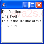 Show line start end offsets in a JTextArea